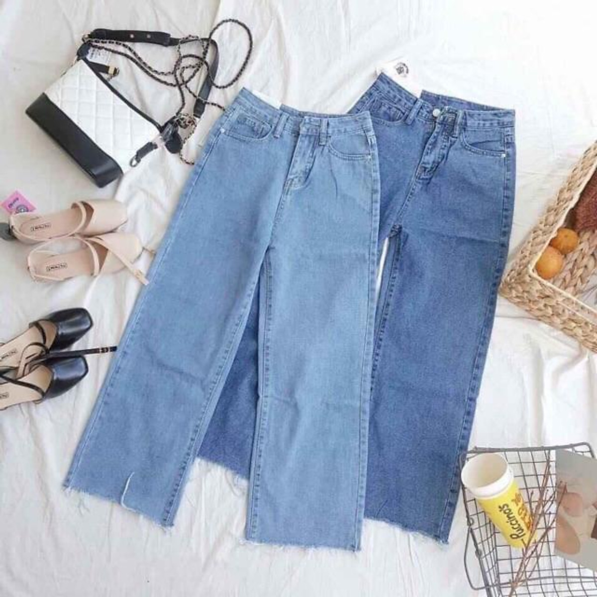 Quân baggy jean ống rộng