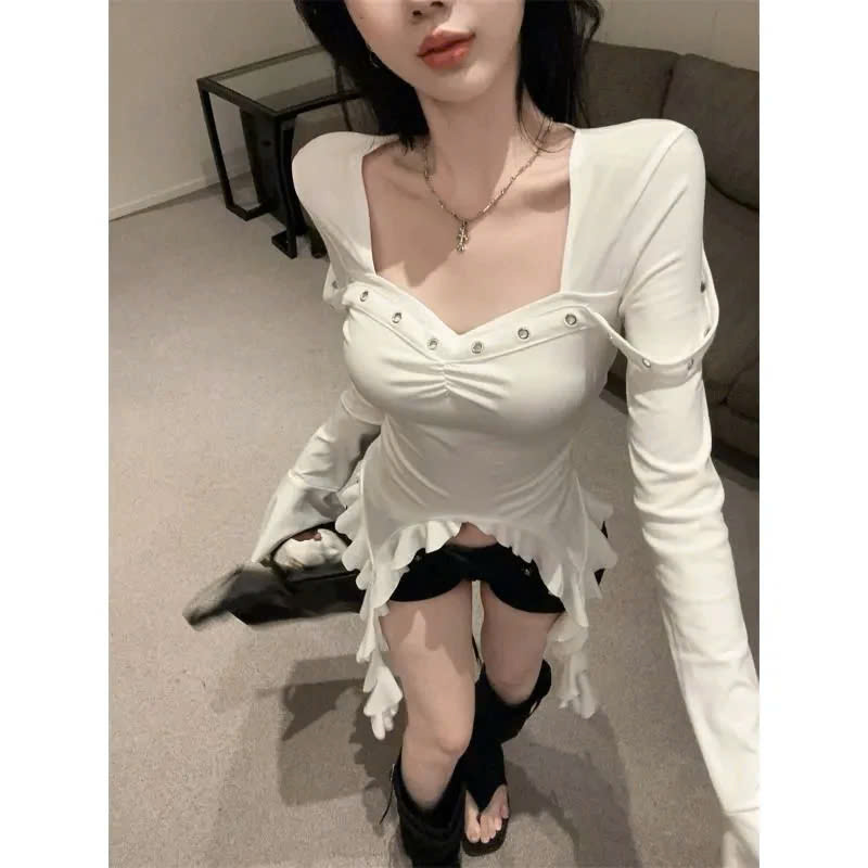 Áo Tay Ống Loe, Ôm body - Ảnh 3