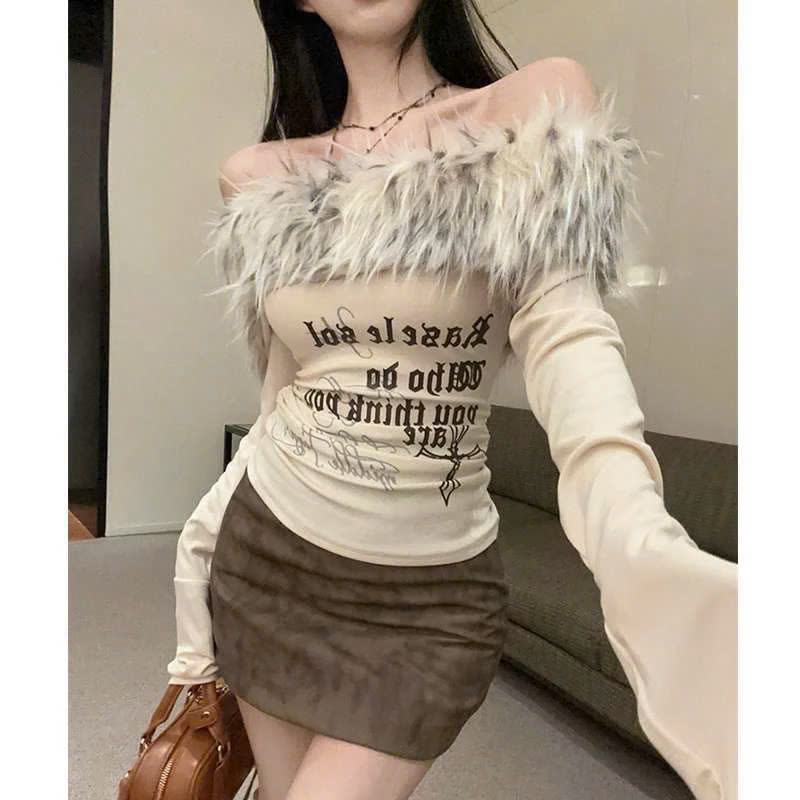 Áo thun dệt kim trễ vai