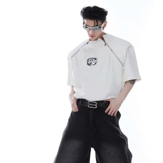 Áo Thun Khóa Kéo Zip Kim Loại - Ảnh 4