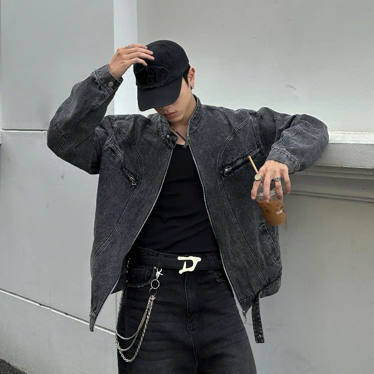 Áo Khoác Denim Dark Grey